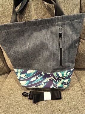 RareForm “California” large Gray and Teal Tote Bag. Washable LIKE NEW